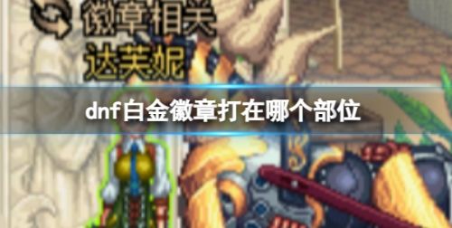 《dnf》白金徽章镶嵌部位详细分享