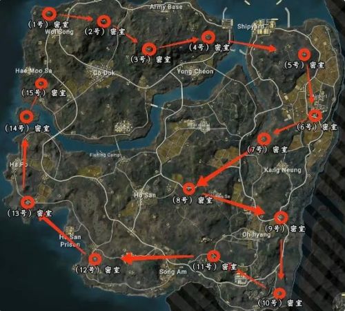 《pubg》泰戈神秘钥匙密室分布位置一览