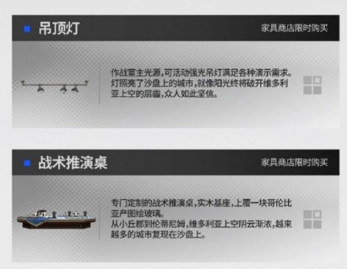 《明日方舟》风暴突击队作战室家具介绍
