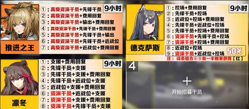 明日方舟公招tag表最新